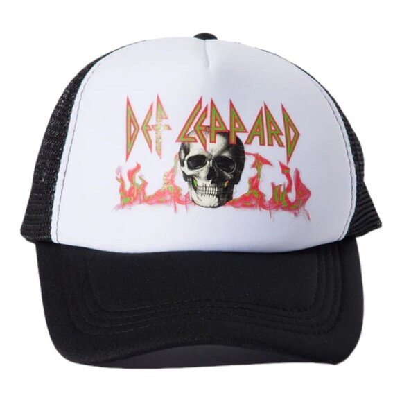 NWOT Def Leppard Skull Retro Adjustable Snapback Trucker Hat Cap- OSFM - Picture 2 of 5